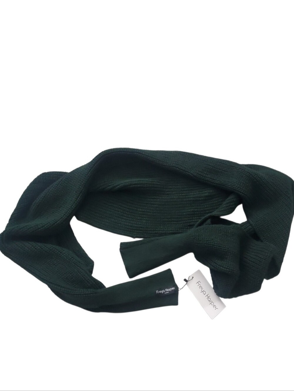 Forest Green Ribbed Knit Sleeve Scarf Wrap